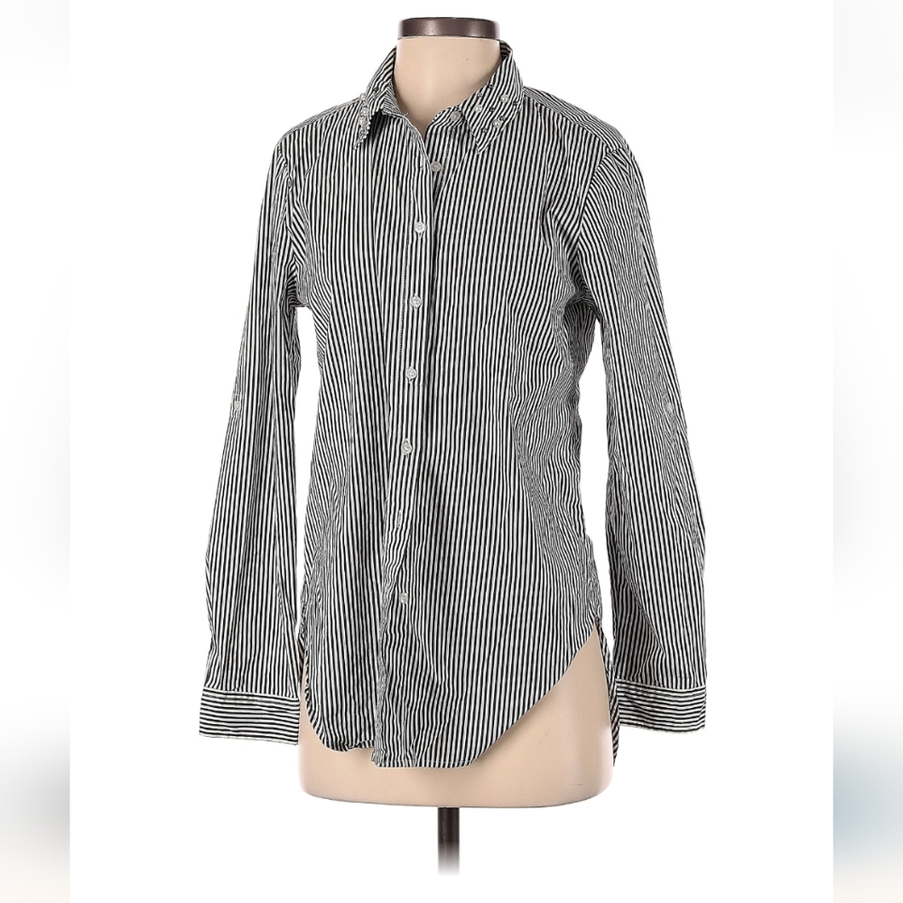 Womens Pin Stripped Button Up Shirt
